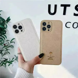 Saudi Tree Leather Marked Phone Case (For iPhones) - Bear Hugs