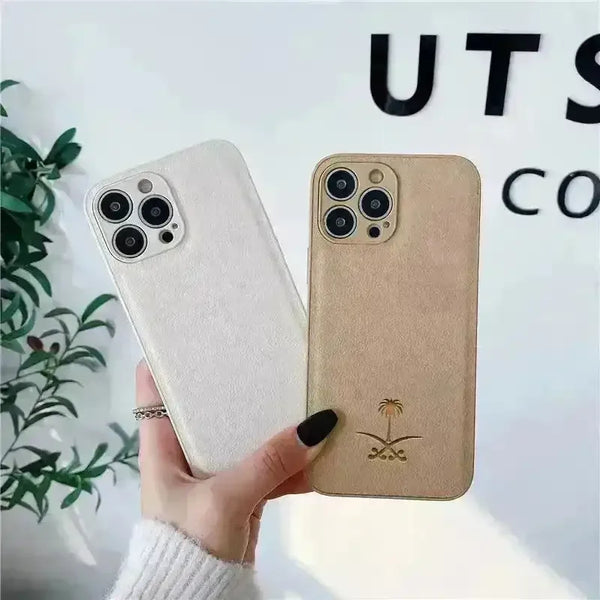 Saudi Tree Leather Marked Phone Case (For iPhones) - Bear Hugs