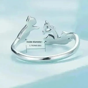 Silver Hip Hop Cat Ring - Bear Hugs