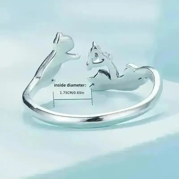 Silver Hip Hop Cat Ring - Bear Hugs