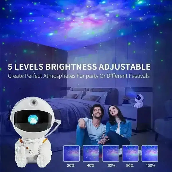 Sitting Astronaut Nebula Projector - Bear Hugs