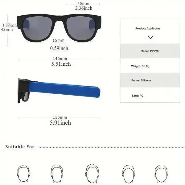 Slap on Wrist Novelty Folding Polarized Fashion Glasses - Bear Hugs