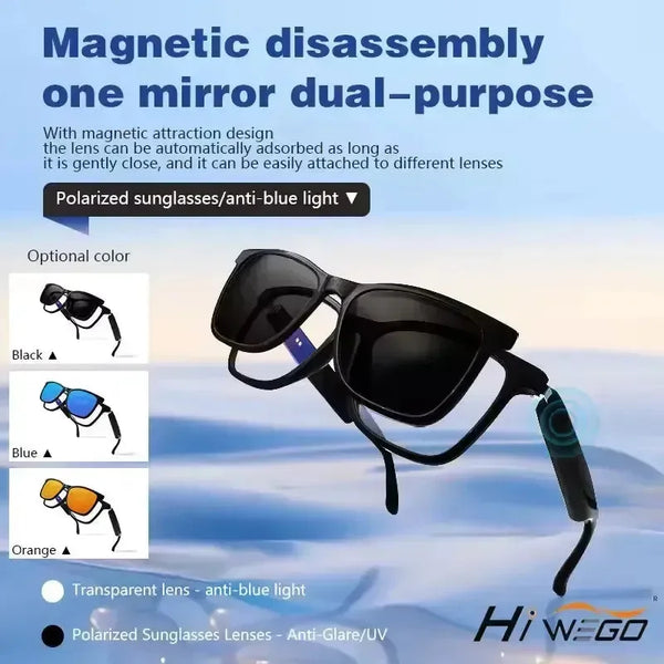 Smart Bluetooth Glasses UV400 Polarized Lens - Bear Hugs
