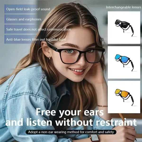 Smart Bluetooth Glasses UV400 Polarized Lens - Bear Hugs