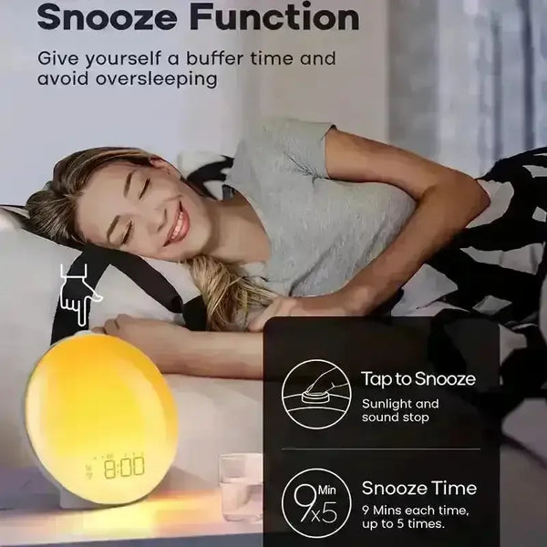Smart Sunrise Wake-Up Light Alarm Clock - Bear Hugs