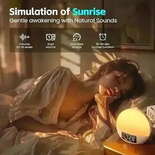 Smart Sunrise Wake-Up Light Alarm Clock - Bear Hugs