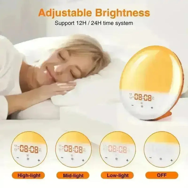 Smart Sunrise Wake-Up Light Alarm Clock - Bear Hugs