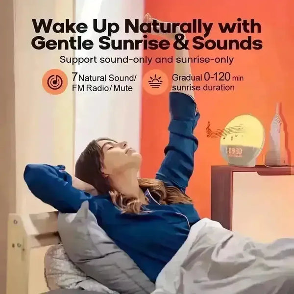 Smart Sunrise Wake-Up Light Alarm Clock - Bear Hugs