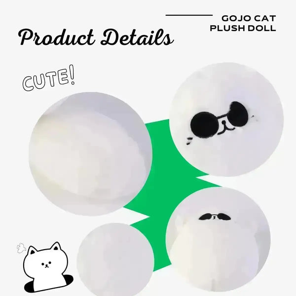 Soft Gojo Cat Plush Pillow (32 cm) - Bear Hugs