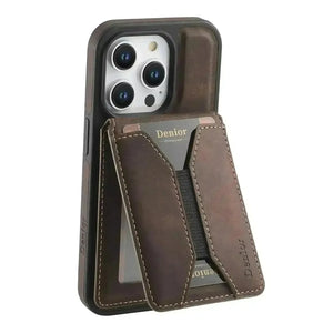Solid Leather Wallet Phone Case (For iPhone) - Bear Hugs