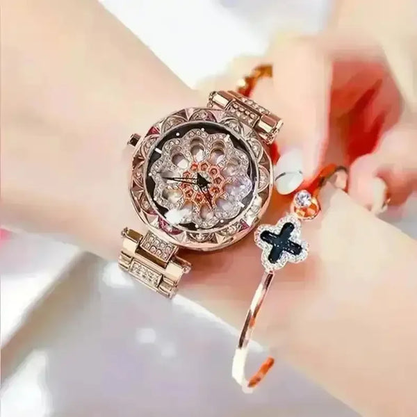 Sparkling Rhinestone Rotating Dial Watch - Bear Hugs