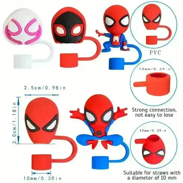 Spiderman Themed Silicon Toppers for Stanley Cup (5 Pcs) - Bear Hugs