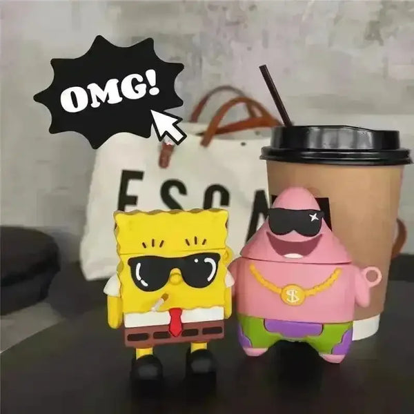 Spongebob & Patrick Hipster Case (For Airpods) - Bear Hugs