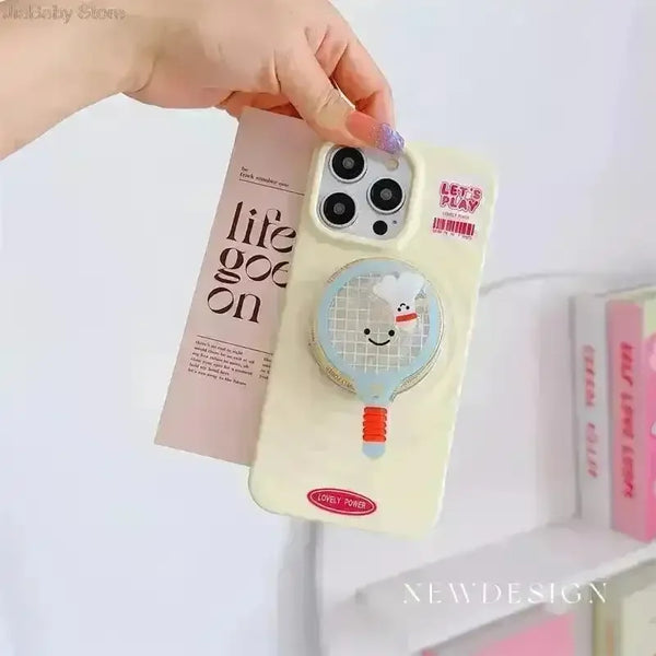 Sporty Tennis Racquet Phone Case (For iPhones) - Bear Hugs