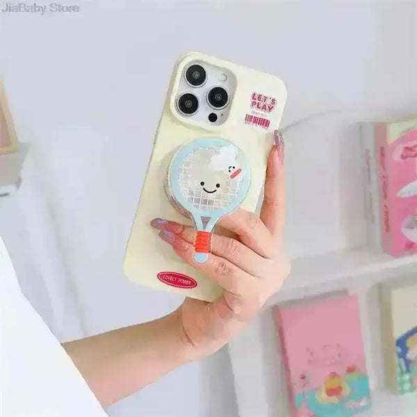 Sporty Tennis Racquet Phone Case (For iPhones) - Bear Hugs