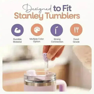 Stanley Girl Text Written Straw Toppers (Set of 4) - Bear Hugs