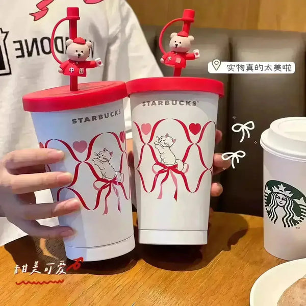 Starbucks Star Series Cat Straw Mug (550 ml) - Bear Hugs