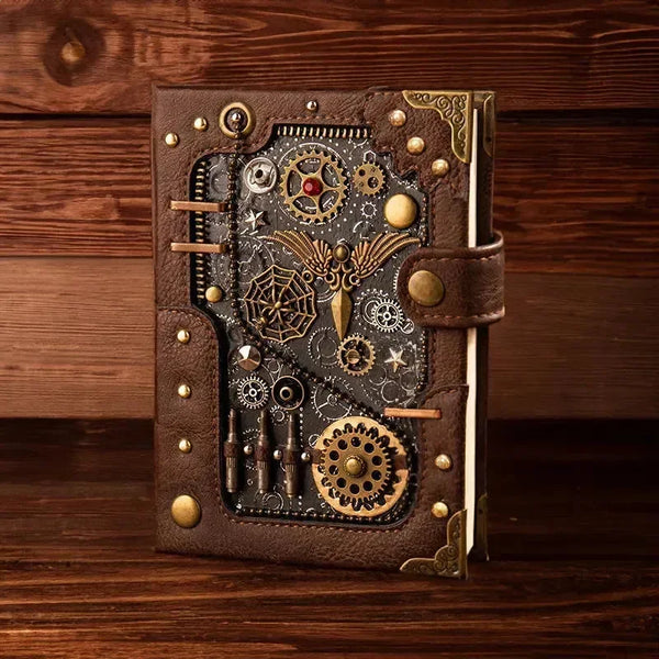 Steampunk Style Mechanical Notebook - Bear Hugs