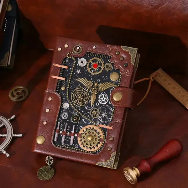 Steampunk Style Mechanical Notebook - Bear Hugs
