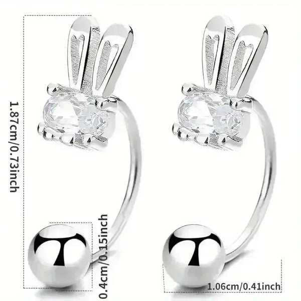 Sterling Silver Rabbit Stud Earrings - Bear Hugs