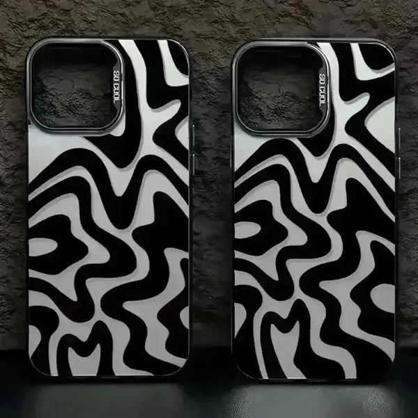 Striped Matte Texture Phone Case (For iPhones) - Bear Hugs