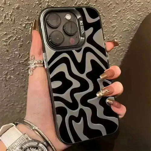 Striped Matte Texture Phone Case (For iPhones) - Bear Hugs