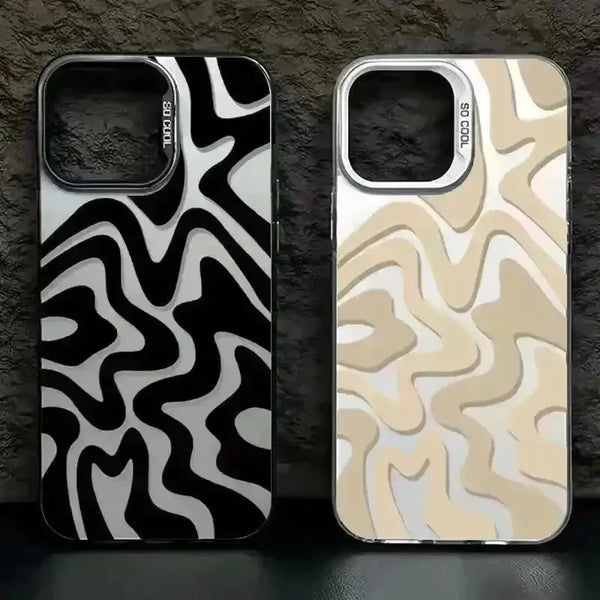Striped Matte Texture Phone Case (For iPhones) - Bear Hugs
