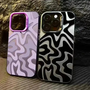Striped Matte Texture Phone Case (For iPhones) - Bear Hugs