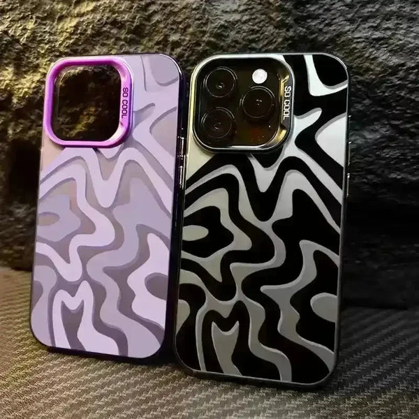 Striped Matte Texture Phone Case (For iPhones) - Bear Hugs