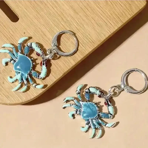Stunning Crab Shaped Silver Dangle Earrings - Bear Hugs