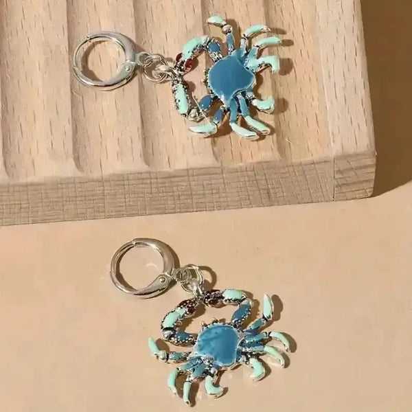 Stunning Crab Shaped Silver Dangle Earrings - Bear Hugs