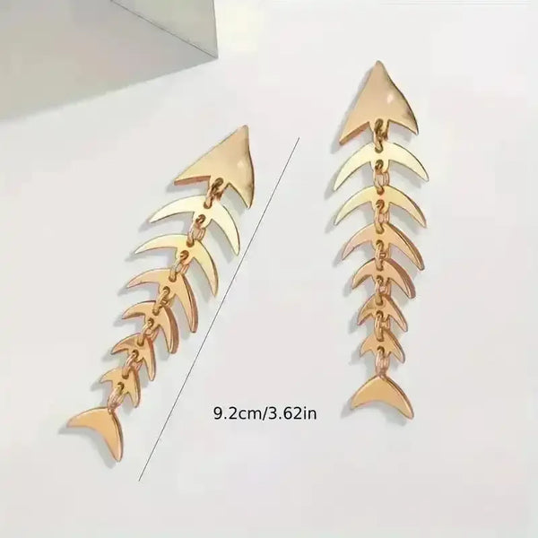 Stylish Fishbone Dangle Earrings - Bear Hugs