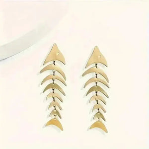 Stylish Fishbone Dangle Earrings - Bear Hugs