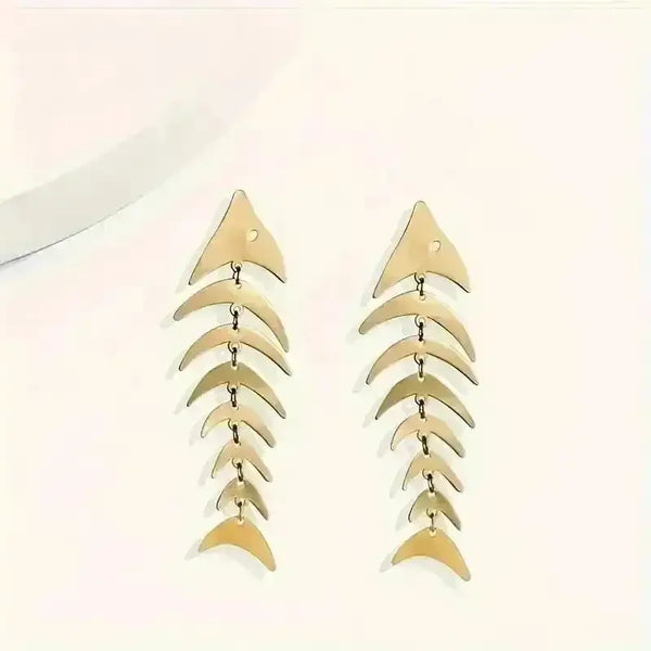 Stylish Fishbone Dangle Earrings - Bear Hugs