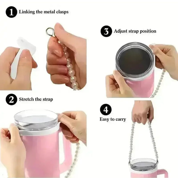 Stylish Pearl Bottle Carrying Lanyard (2 Pcs) - Bear Hugs