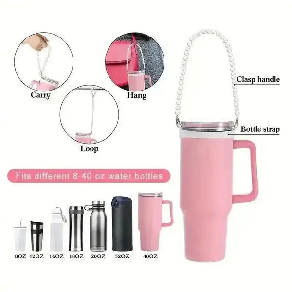 Stylish Pearl Bottle Carrying Lanyard (2 Pcs) - Bear Hugs