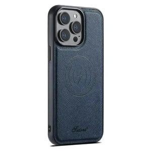 SUTENI Cross Pattern Magnetic Leather Case (For iPhones) - Bear Hugs