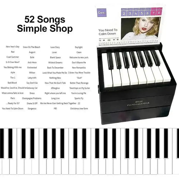 Taylor Swift Piano Calendar with Musical Sheets - Bear Hugs