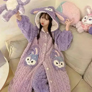 Thick Fleeced Cartoon Sanrio and Disney Pajama Set - Bear Hugs
