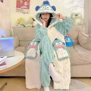 Thick Fleeced Cartoon Sanrio and Disney Pajama Set - Bear Hugs