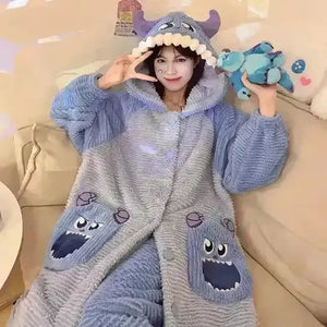 Thick Fleeced Cartoon Sanrio and Disney Pajama Set - Bear Hugs