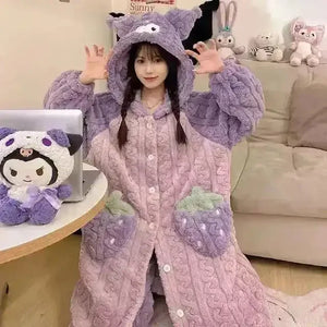 Thick Fleeced Cartoon Sanrio and Disney Pajama Set - Bear Hugs