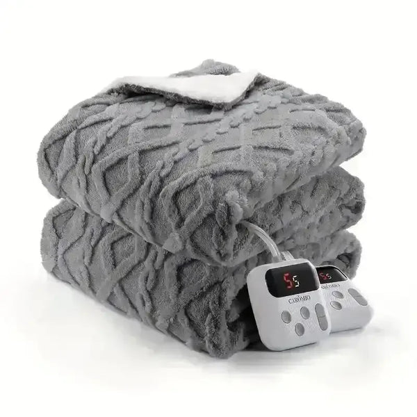 Thick Tufted Sherpa Electric Heated Blanket - Bear Hugs