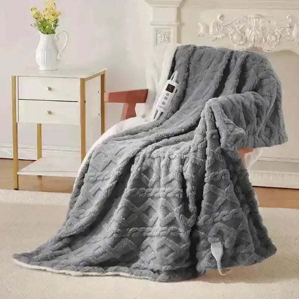 Thick Tufted Sherpa Electric Heated Blanket - Bear Hugs