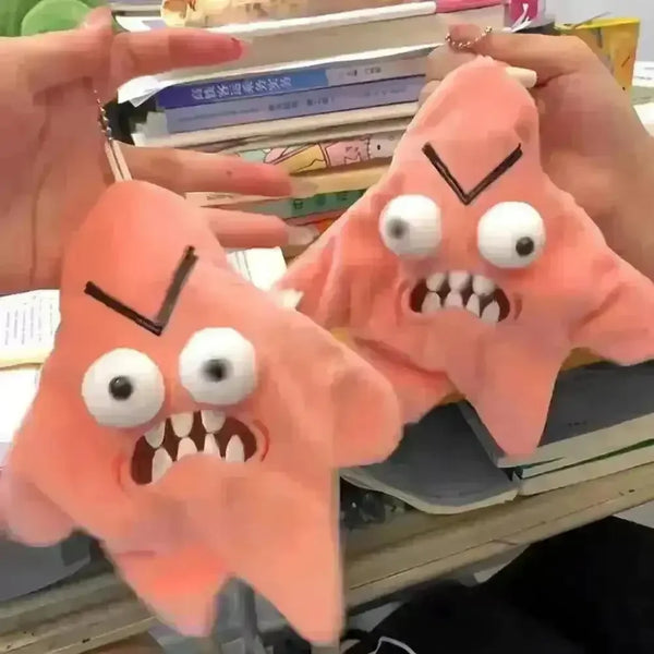 Thrashing Motion Grumpy Patrick Star Keychain - Bear Hugs