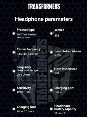 Transformers TF-T08 TWS Earphones - Bear Hugs
