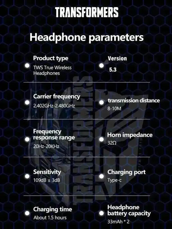 Transformers TF-T08 TWS Earphones - Bear Hugs