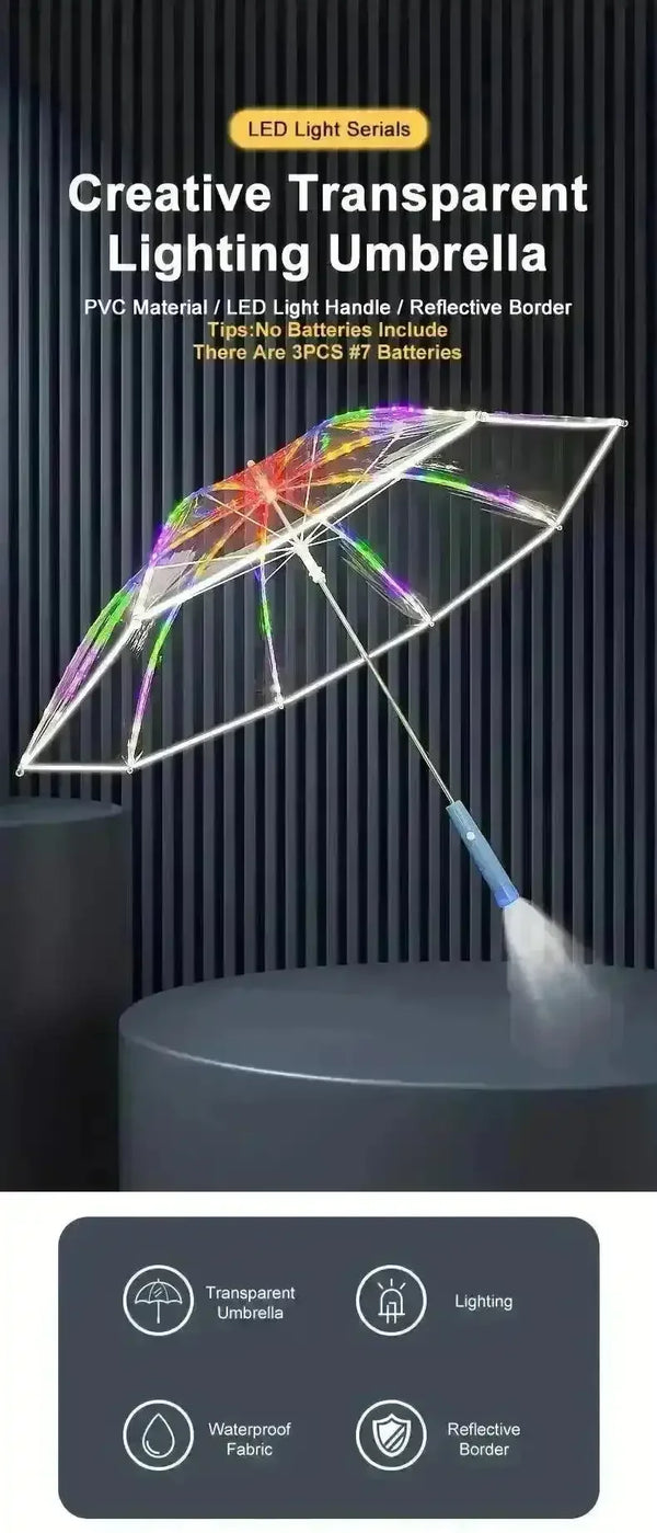 Transparent LED Light-Up Umbrella - Bear Hugs