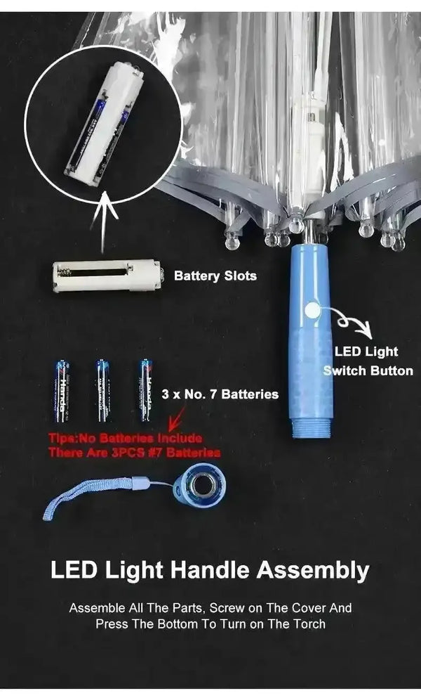 Transparent LED Light-Up Umbrella - Bear Hugs