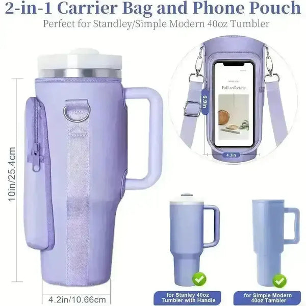 Transparent Pocket Neoprene Bag (For Stanley 40 oz) - Bear Hugs